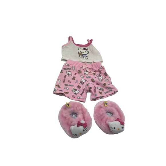 Build A Bear Hello Kitty Pajamas PJs Sanrio Cupcake Clothes Outfit Set Pnk & Wht - Picture 9 of 15